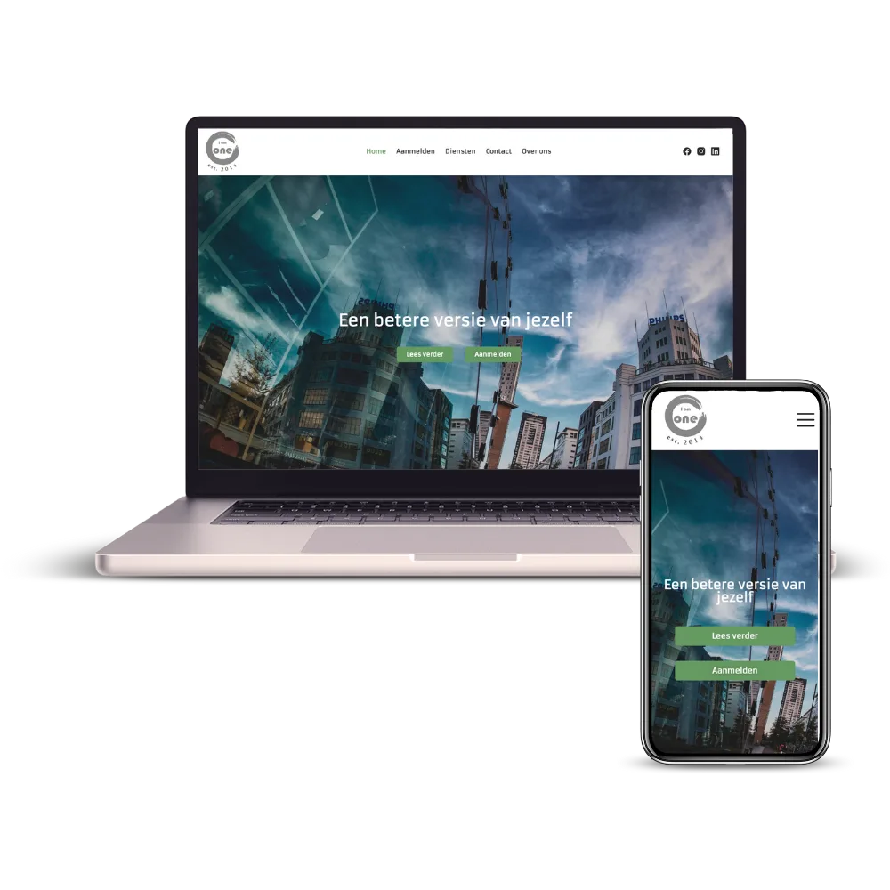 Webdesign voorbeeld I am one uit Eindhoven